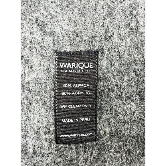 Peruvian Alpaca Acrylic Blend Warique Hand Made Fringed Throw Blanket 68”x58” - Picture 2 of 5